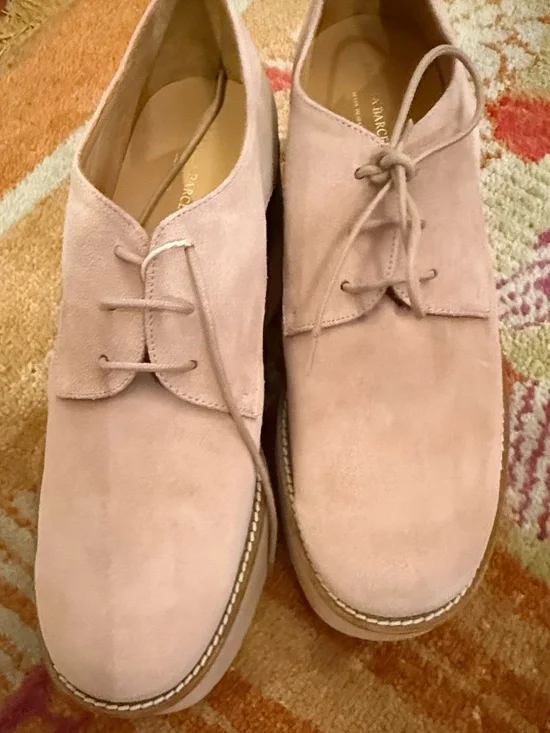 Paloma Barcelo baby pink platform lace up sude Augusta shoes loafers 41 - Picture 3 of 4